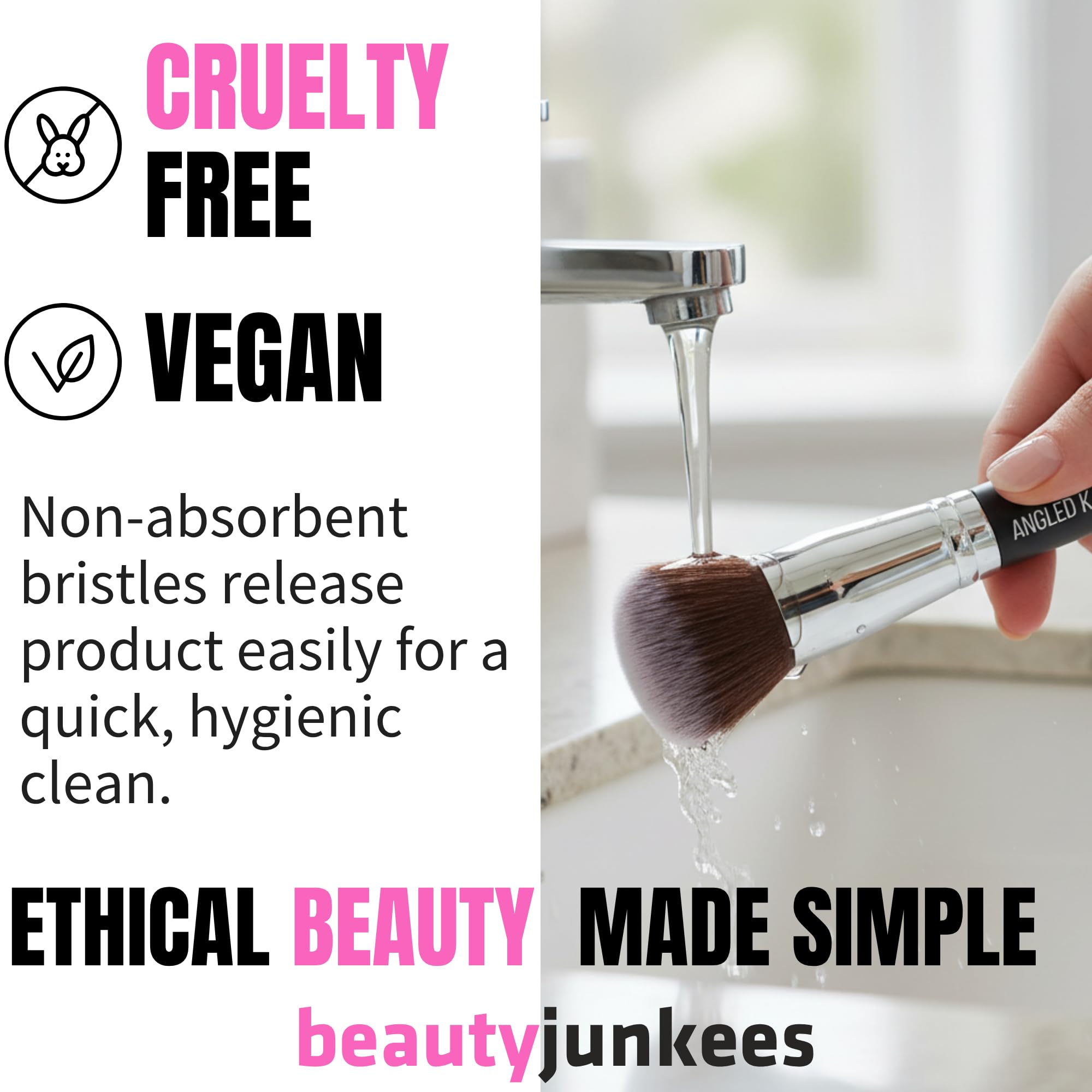 Beauty Junkees Diseño compacto, perfecto para retoques en cualquier lugar.