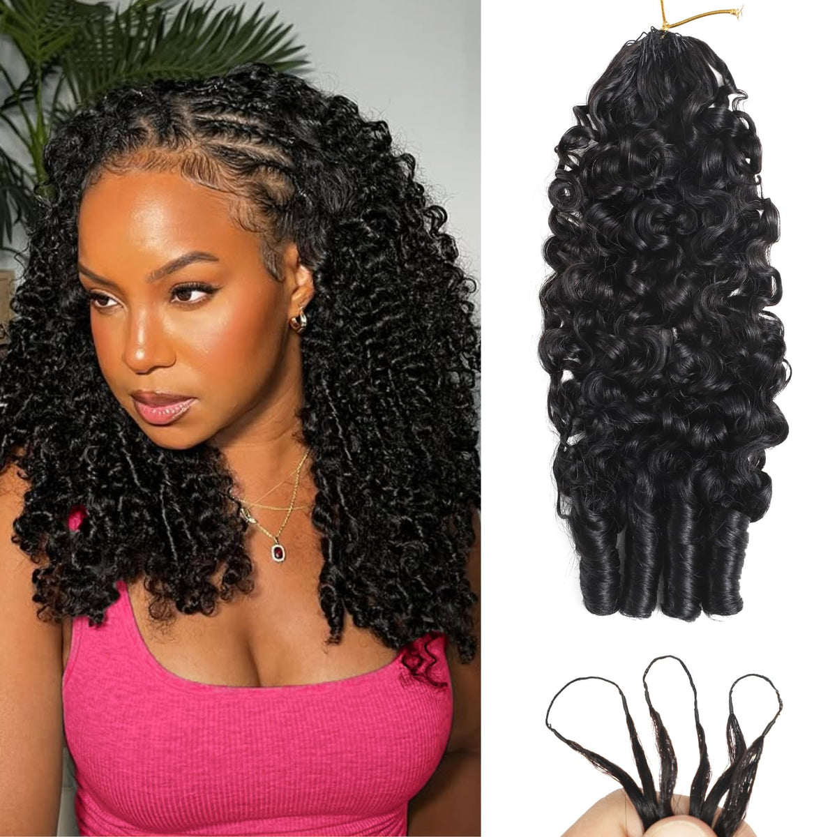 Beauty Queen: rizos Burmese ganchillo 18 pulgadas para volumen natural.