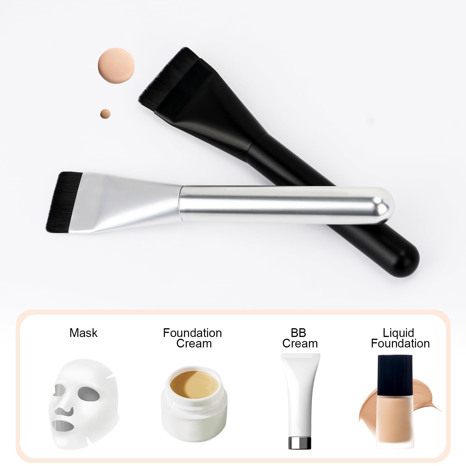 BEAUTYFACTOR pincel base plano para acabado suave y uniforme