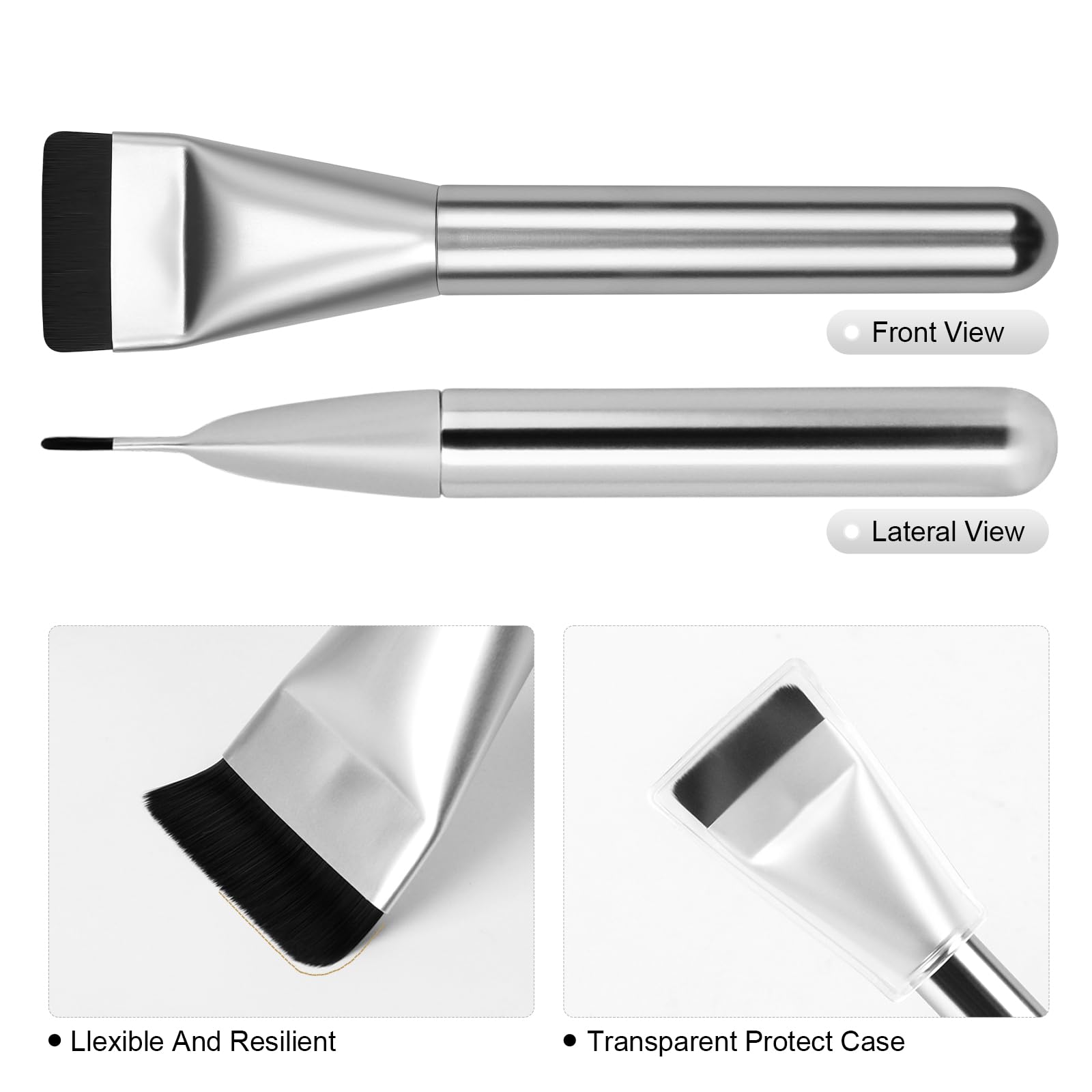BEAUTYFACTOR pincel base plano con aluminio duradero