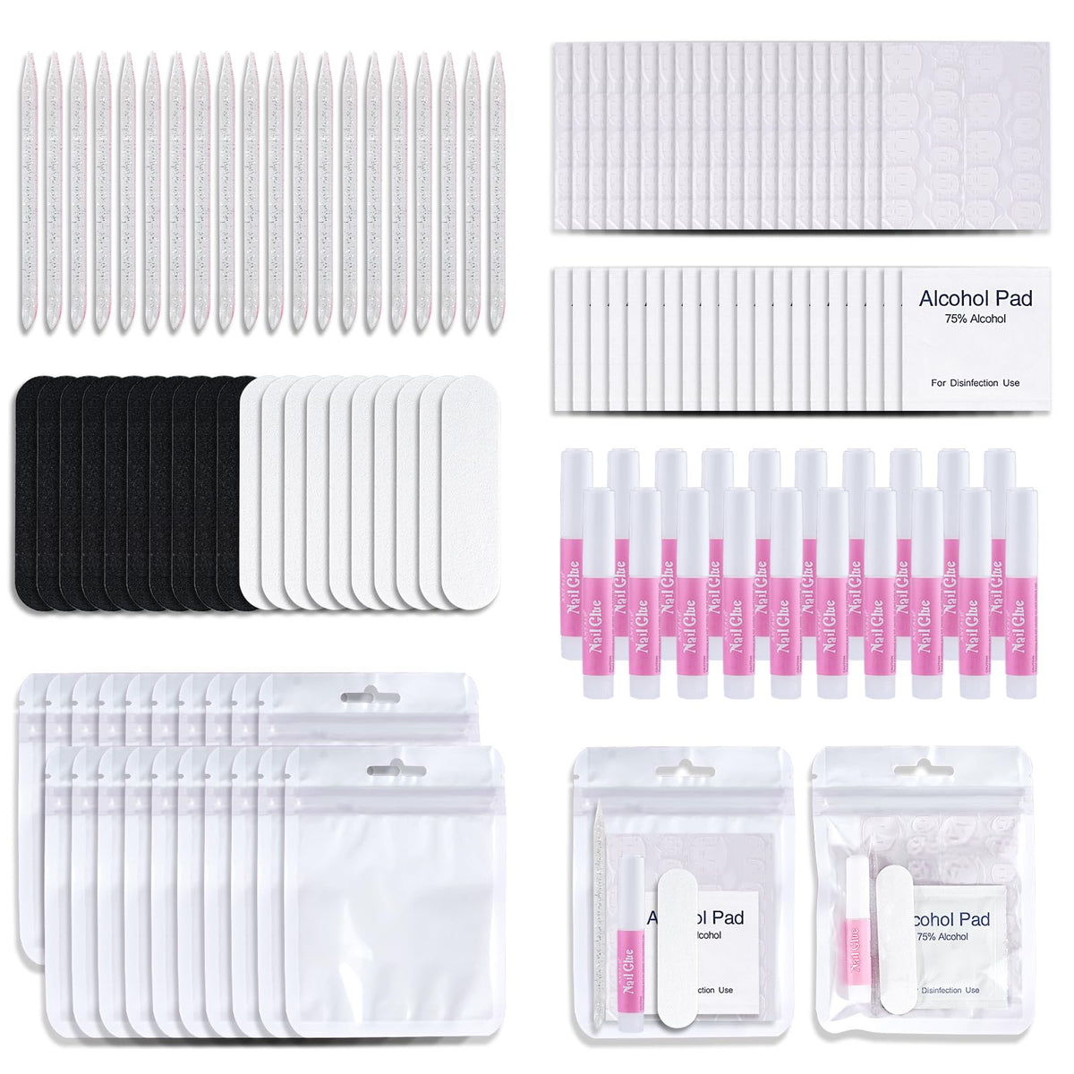 Bebbtiy kit herramientas uñas: conjunto completo para preparación rápida de uñas