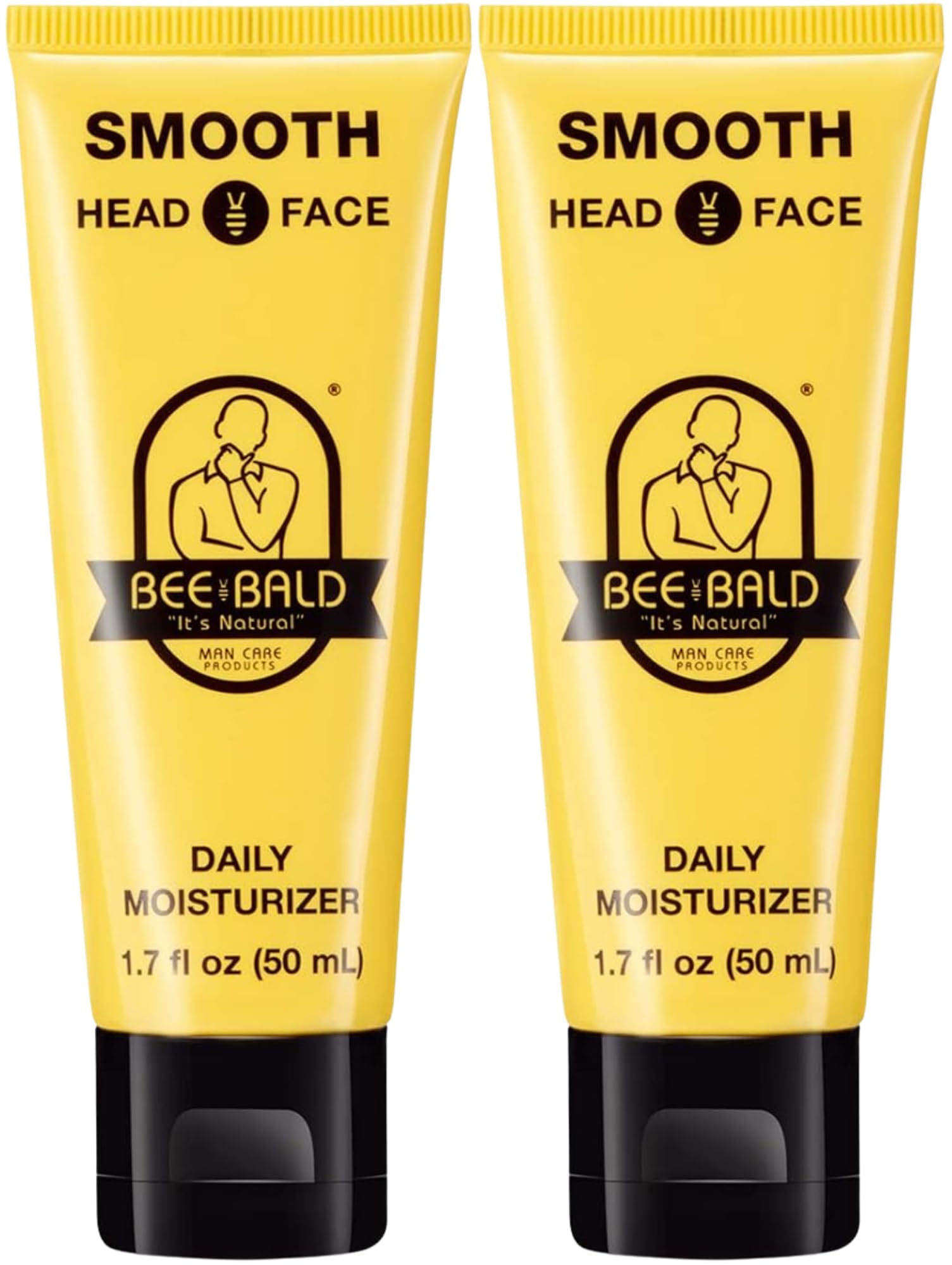 Bee Bald Smooth crema hidratante para cabeza y rostro, empaque visible y uso diario para hidratación.