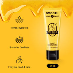 Bee Bald Smooth textura ligera y aroma fresco para piel facial y cabeza.