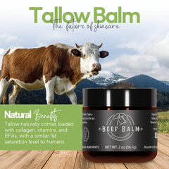 Beef Balm sebo de res aroma vainilla natural y suave.