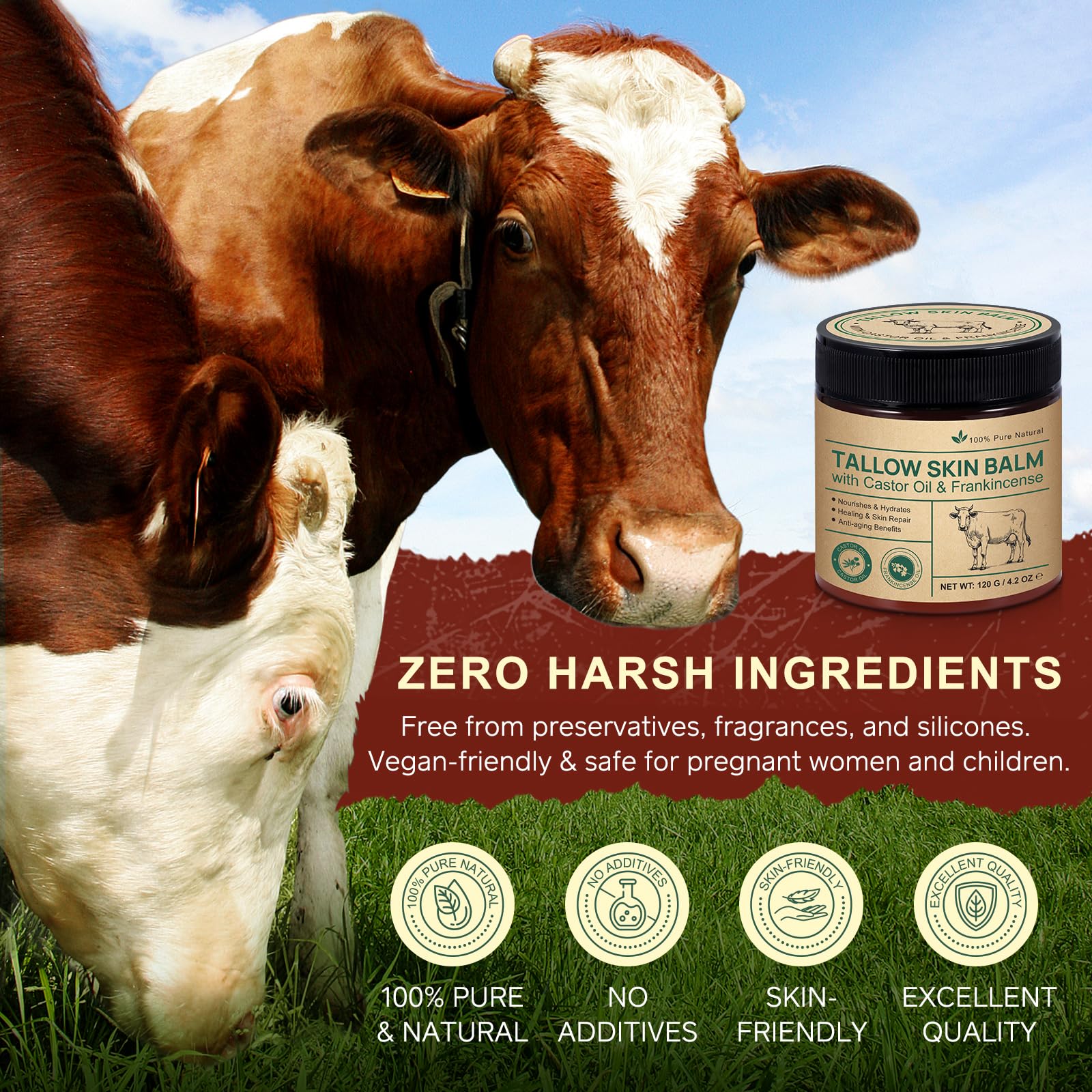 Beef Tallow Hand and Lip Care for versatile daily protection