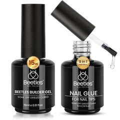 Beetles 8 en 1 Builder Gel con aplicación suave para uñas limpias y duraderas.