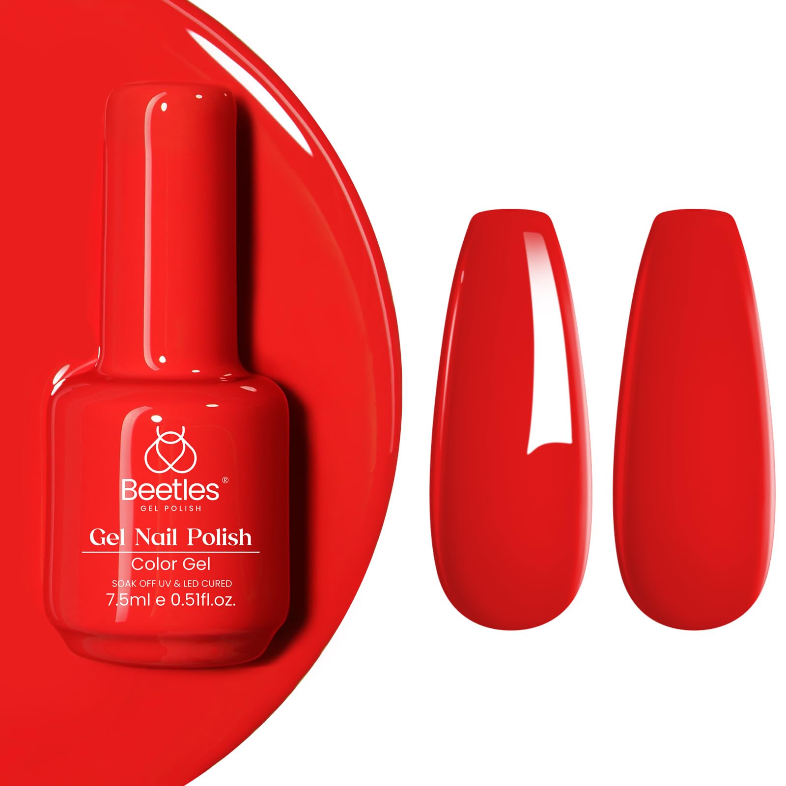 Beetles Acabado de lujo rojo gel, resultado pulido y duradero.
