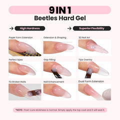 Beetles adhesión fuerte y curado prolongado para uñas resistentes.