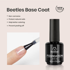 BeetlesGelPolish Aplicación en uñas naturales para una base lista.