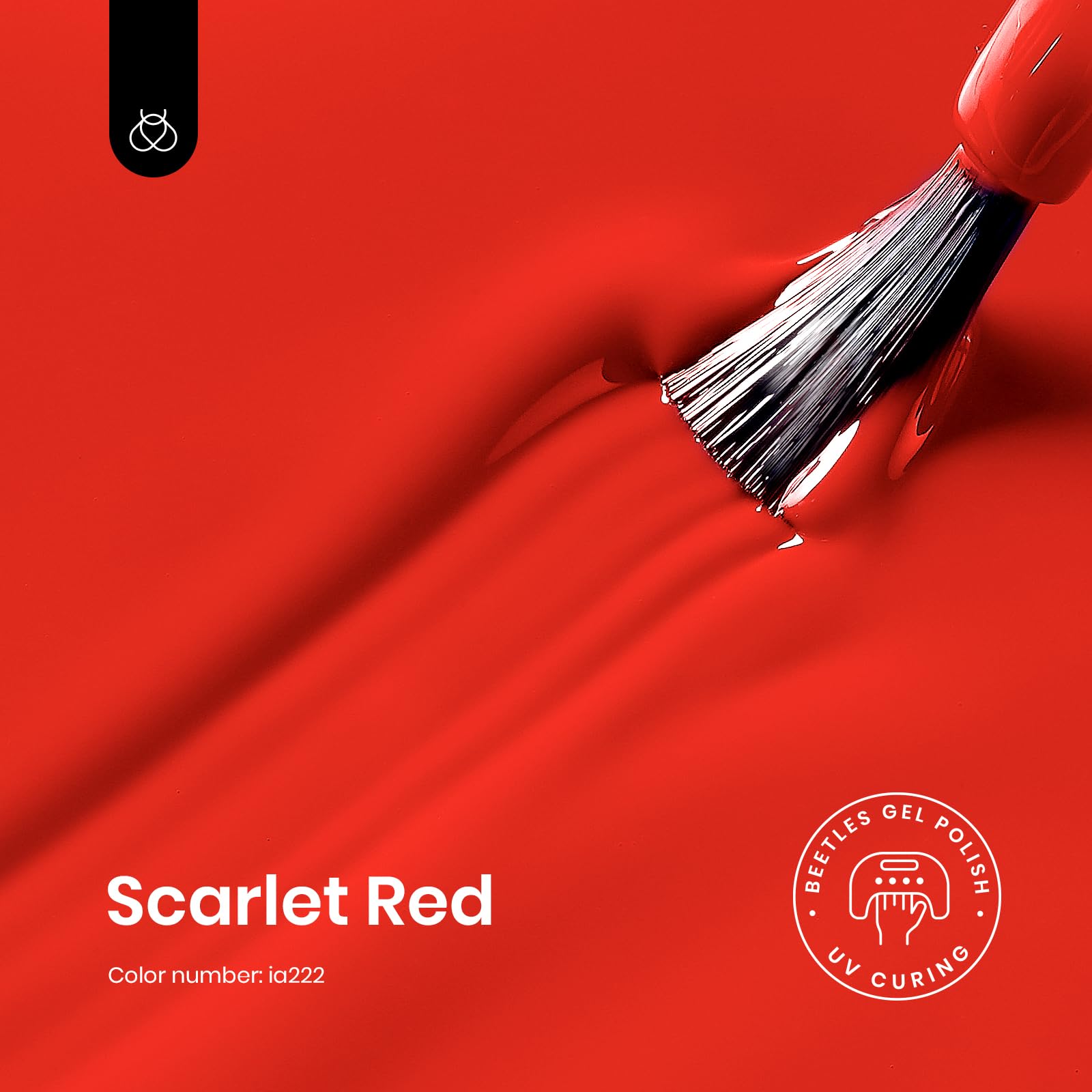 Beetles Esmalte gel rojo, aplicación suave para una manicura precisa.