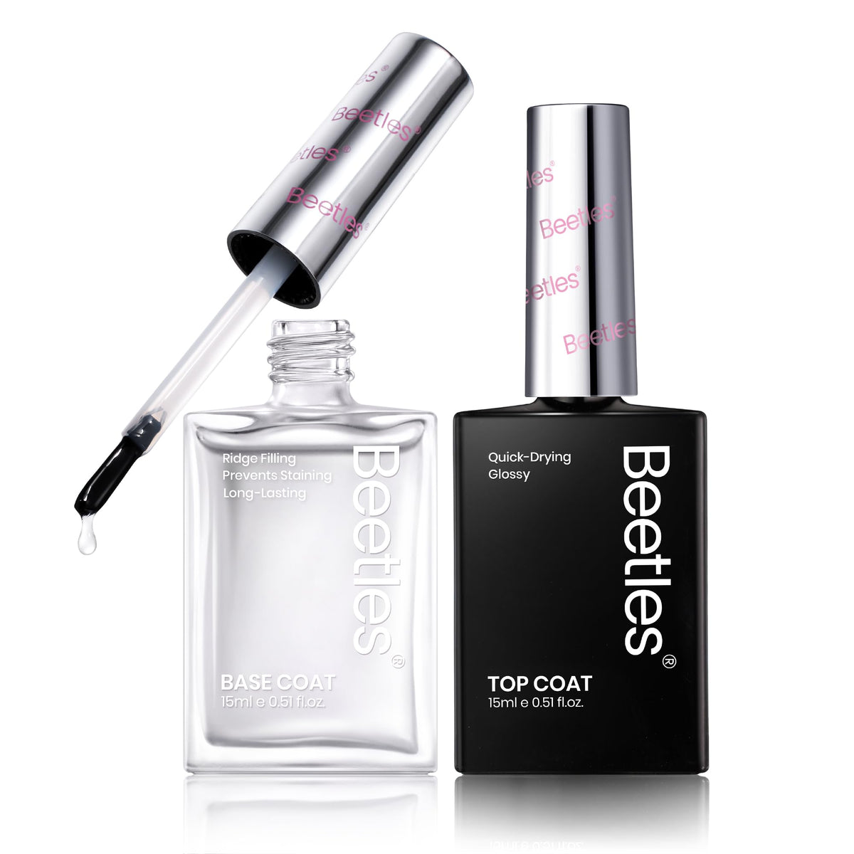 Beetles Basecoat secado rápido para una base suave y duradera.