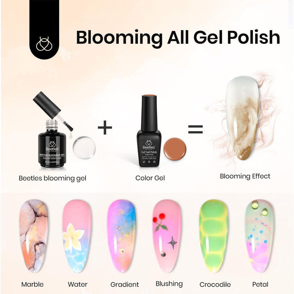 Beetles Blooming Gel permite dibujar con brocha para diseños
