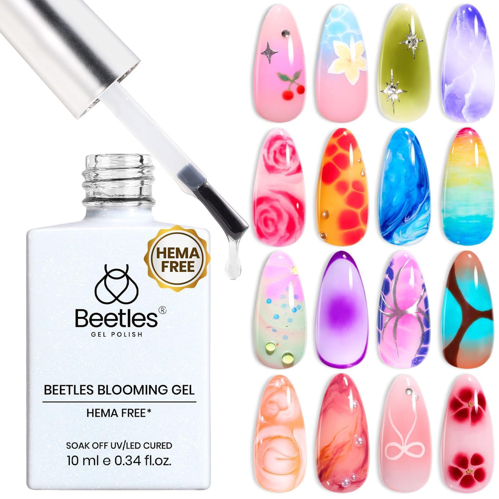 Beetles Blooming Gel: difusión suave para diseño floral en uñas.