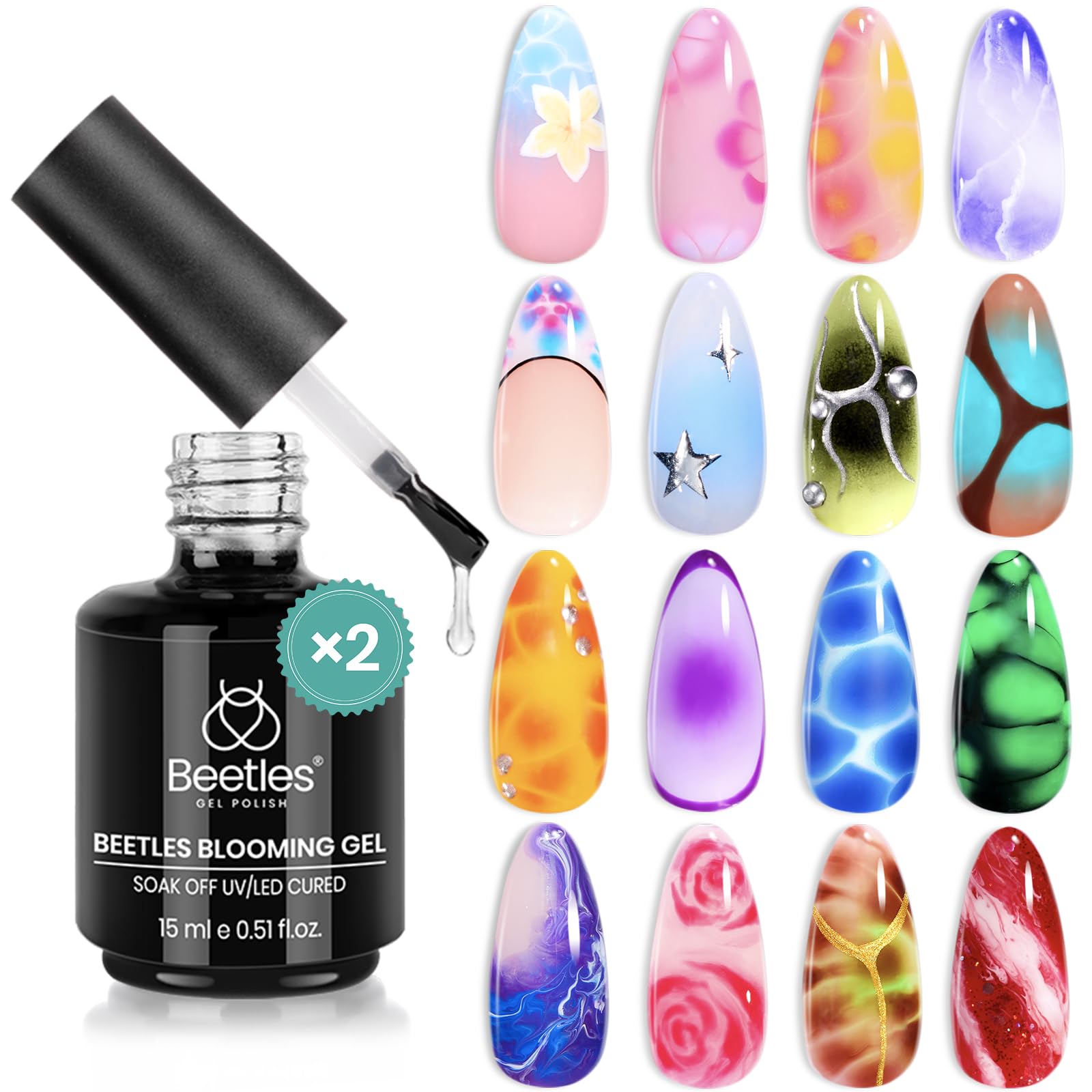 Beetles Blooming Gel empaque elegante para uñas y regalo