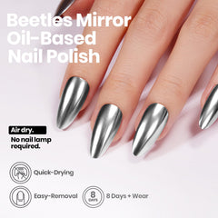 Beetles brocha aplicación laca espejo plata para cobertura suave y uniforme.