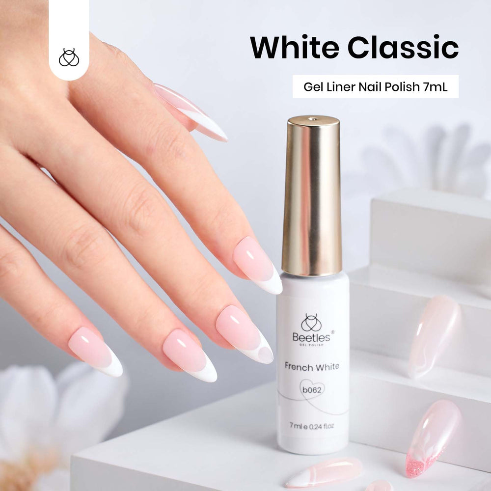 Beetles brocha ultra-delgada para aplicar gel blanco con control.