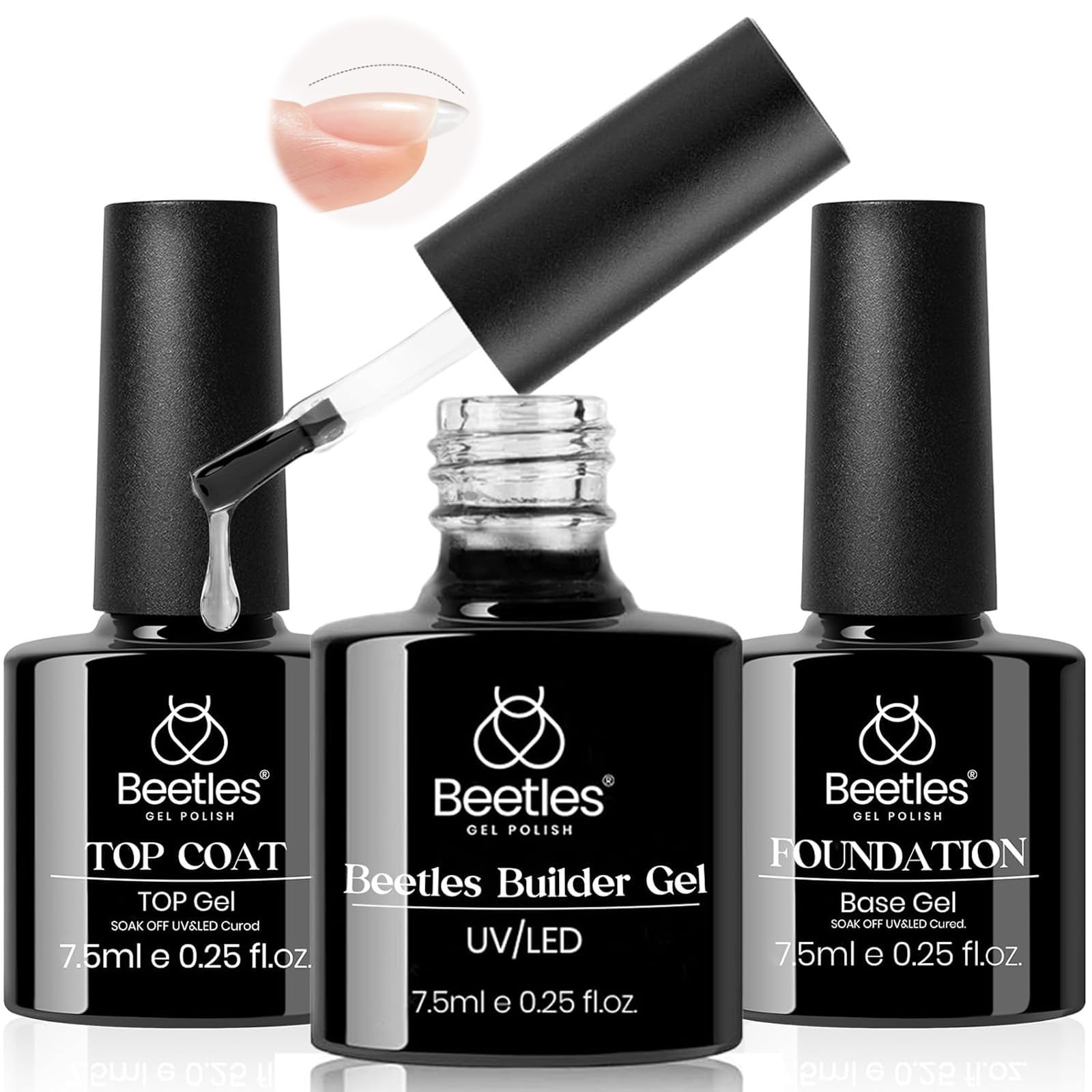 Beetles Builder Gel facilita la aplicación para uñas definidas y limpias.