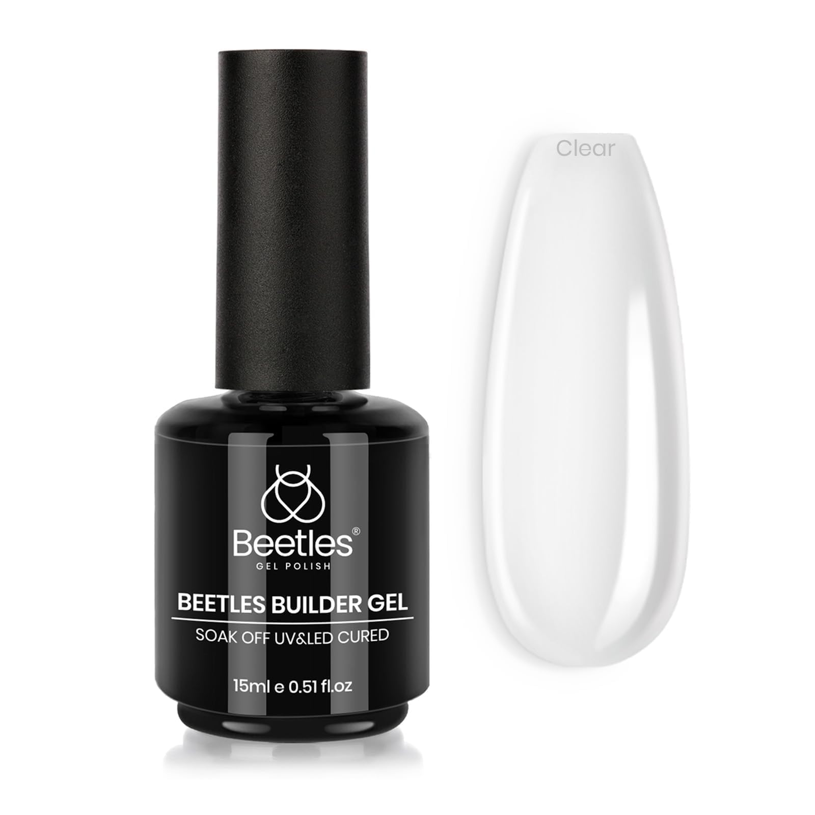 Beetles Builder Gel, botella de 15 ml, aplicación precisa