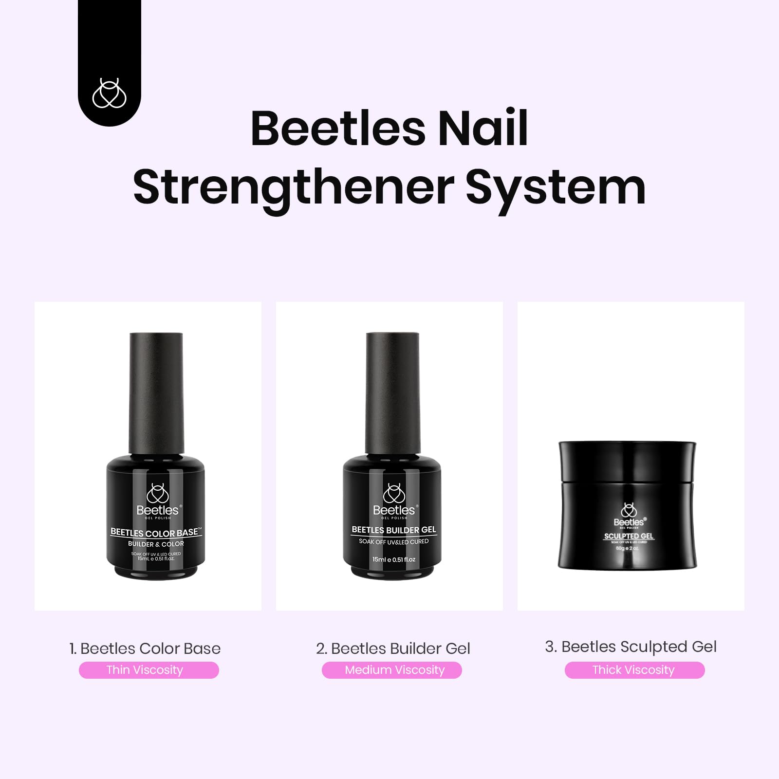 Beetles Builder Gel envase de 15 ml, ideal para casa o estudio.