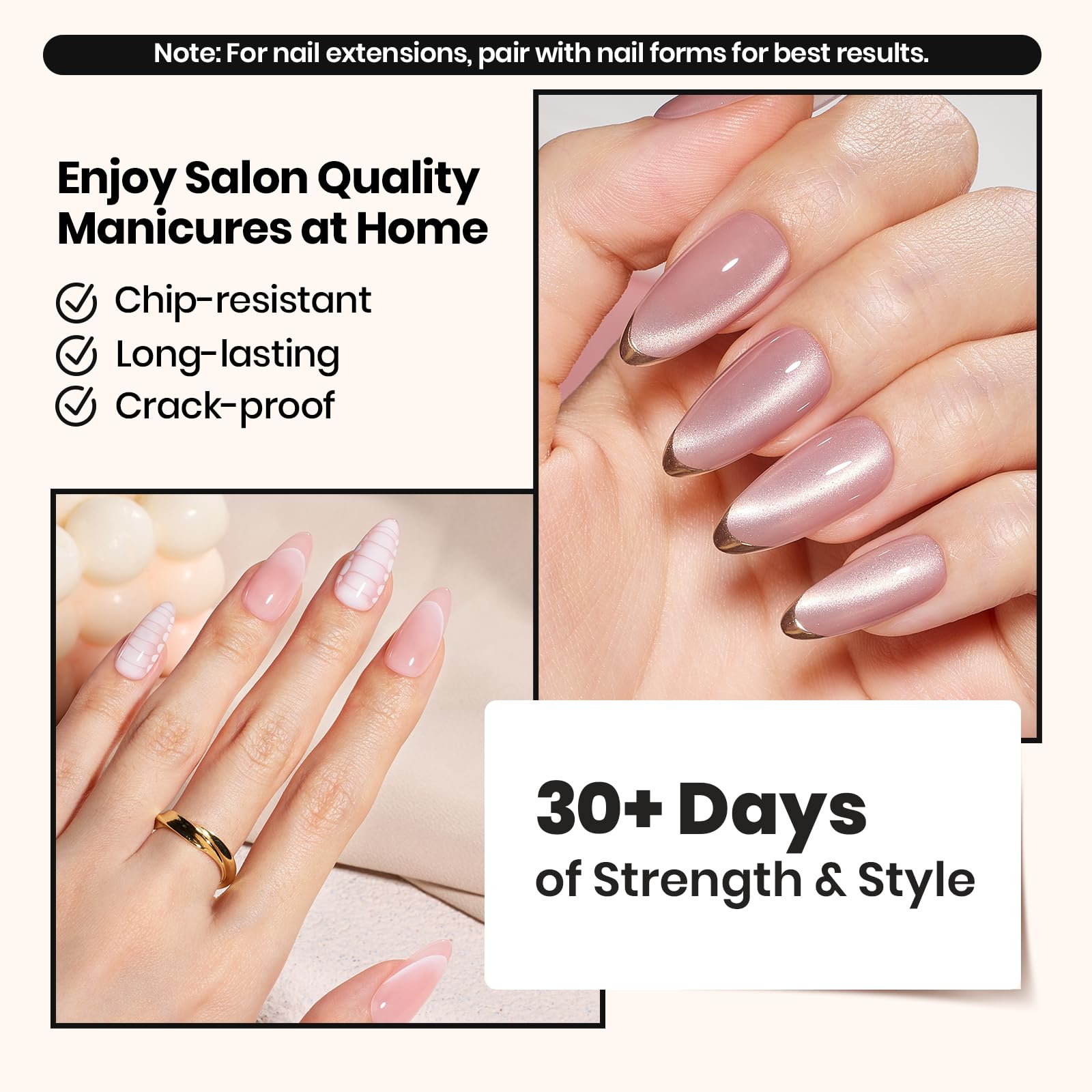 Beetles Builder Gel extension with tips or forms for length