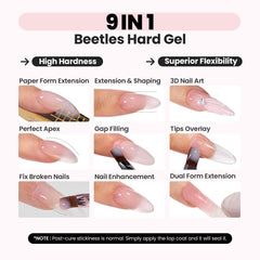 Beetles builder gel Rose Dusk in action for nail extensions