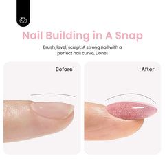 Apex-building with Beetles Builder Gel Set for precise nail shaping.