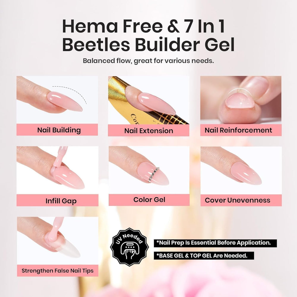 Textura ligera de Beetles Builder Gel para técnica suave