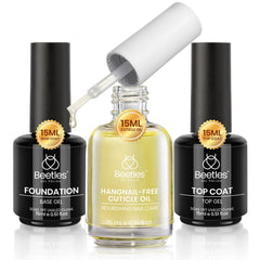 Beetles Gel Polish base coat 15 ml, mejora adherencia y brillo.
