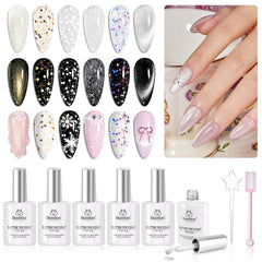 Beetles Capa Gel Glitter 8Piezas: brillo intenso para un acabado duradero.