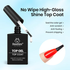 Beetles Capa Superior Gel uñas, aplicación suave y fácil para manicuras en casa.