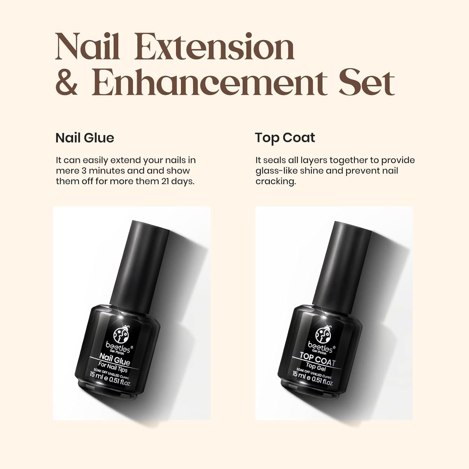 Beetles compatible con todas las marcas de gel: ideal para kits mixtos.