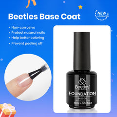 Beetles set gel blanco con base y top en caja, vista general.