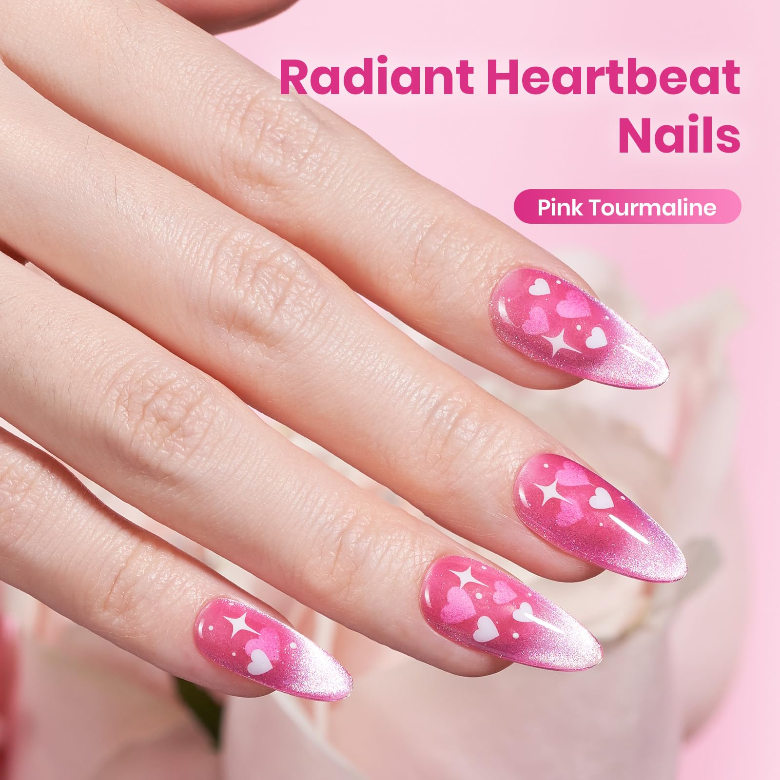 Beetles Esmalte Gel Rosa, curado con lámpara UV o LED para acabado duradero y brillante.