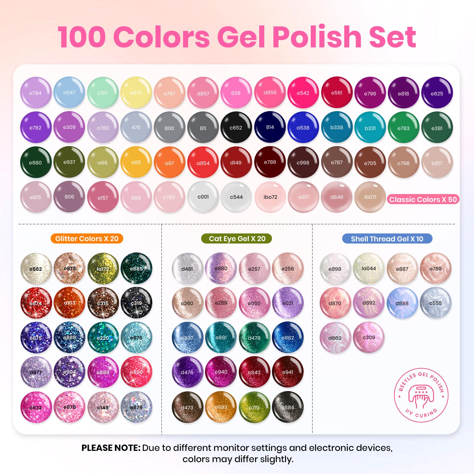 Beetles esmalte gel con efecto ojo de gato para un acabado duradero.