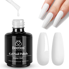 Beetles Esmalte Gel Blanco 15 ml enfoque primaveral, tono blanco intenso para uñas limpias