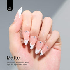 Beetles Esmalte Gel Blanco, curado con LED para secado rápido y brillo duradero