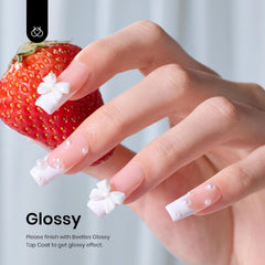 Beetles Esmalte Gel Blanco, color puro para manicura francesa