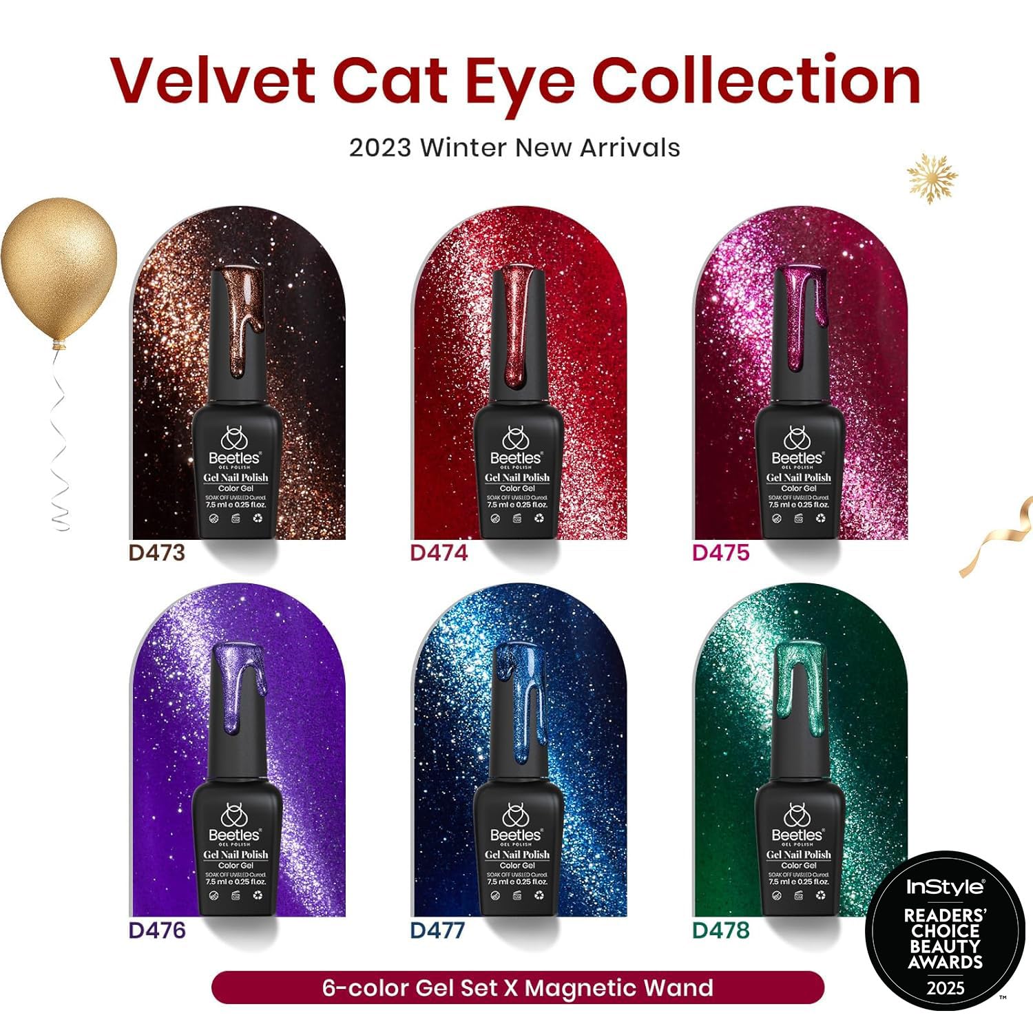 Beetles es esmalte gel con efecto ojo de gato en marrón para un look sofisticado.