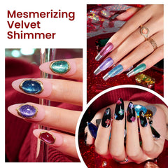 Beetles es esmalte gel con efecto ojo de gato en purpura para destacar.