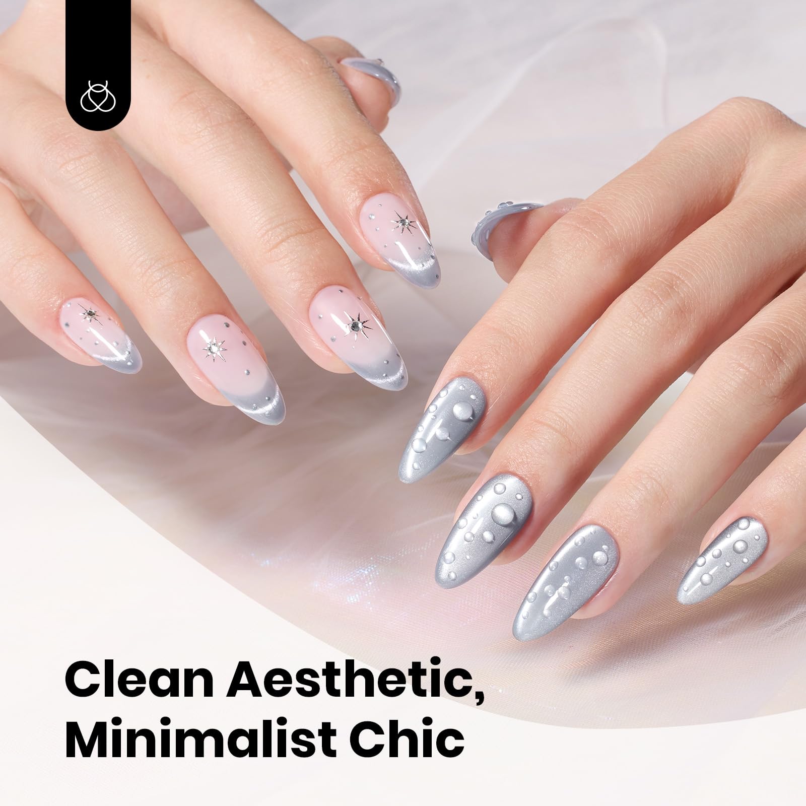 Beetles Esmalte Gel Ojo de Gato Gris con curado en luz ultravioleta para mayor durabilidad