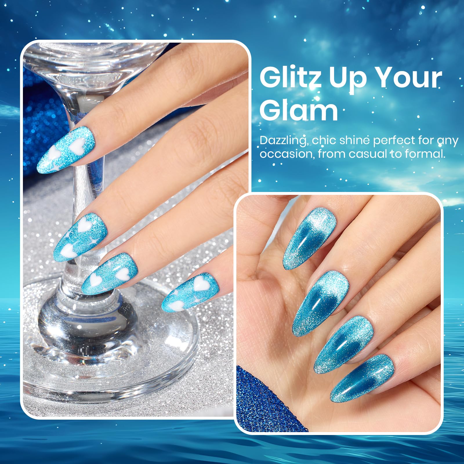 Beetles Esmalte Gel ojo de gato azul ideal como regalo belleza