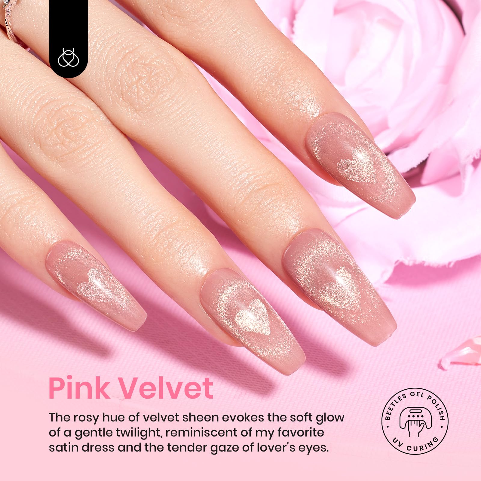 Beetles gel ojos de gato plata con brillo, look glam para eventos.