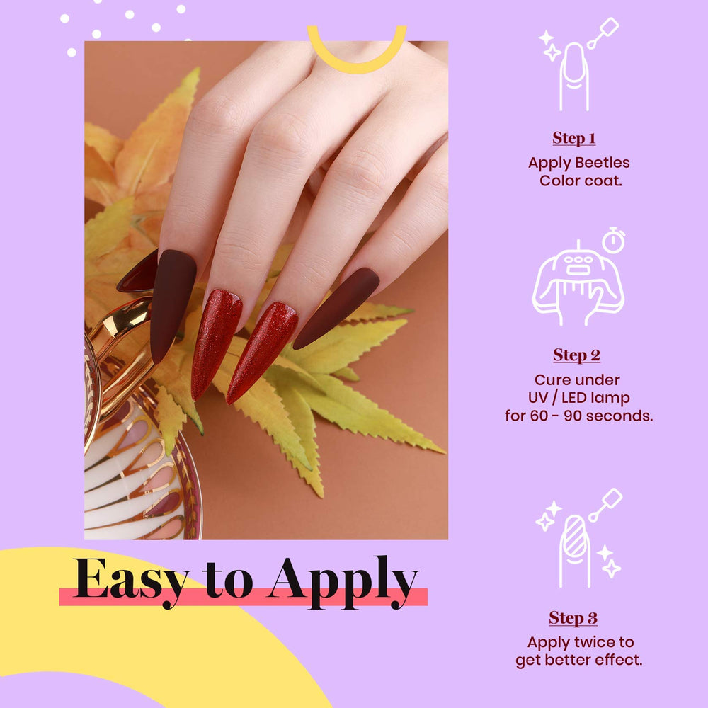 Beetles gel esmalte de bajo olor, opción cómoda para uñas en casa.