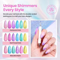 Beetles Esmalte Gel Pearl Amarillo Concha, destello perlado para uñas vibrantes