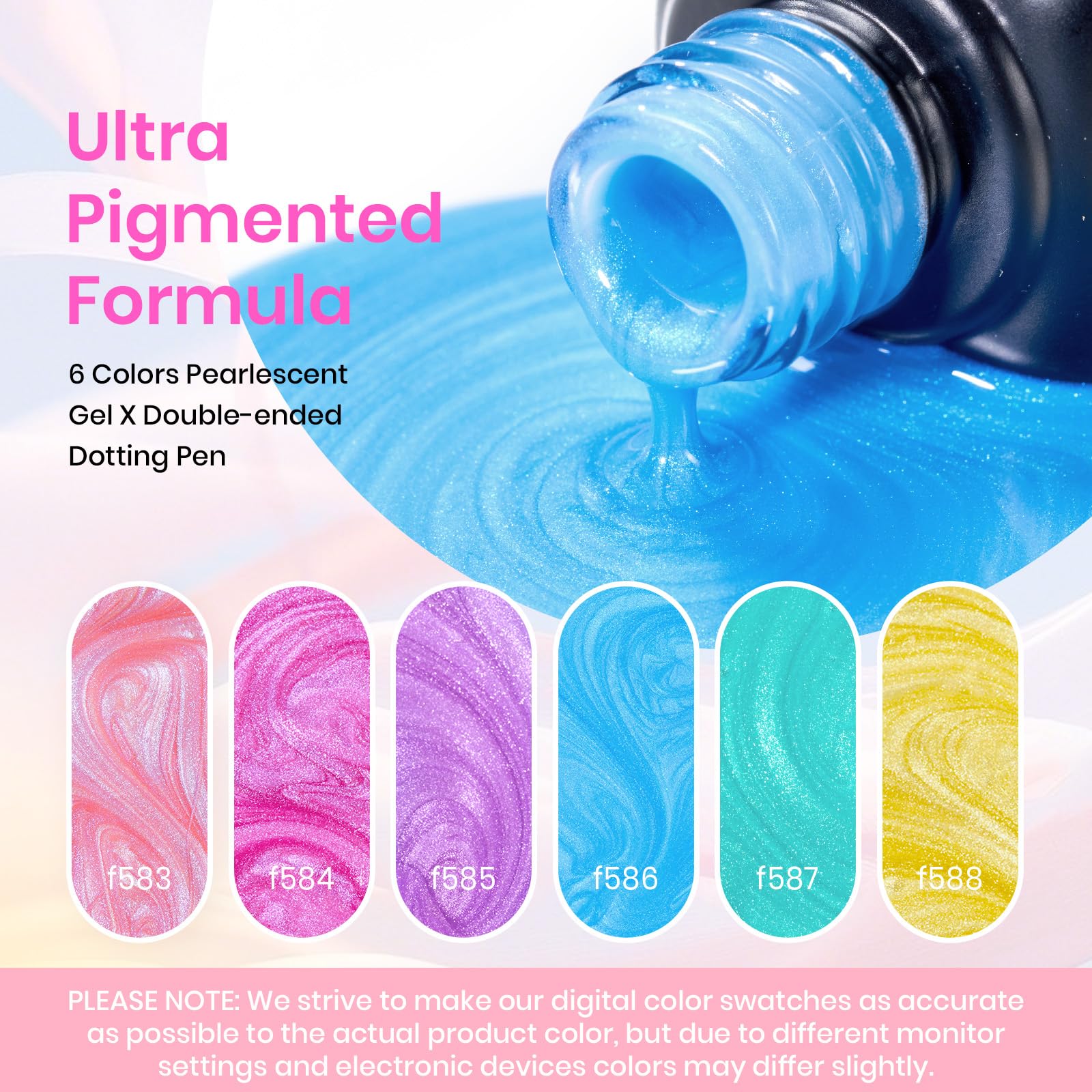 Beetles Esmalte Gel Pearl Azul Concha, acabado iridiscente para looks elegantes