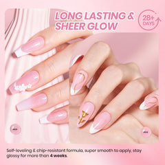Beetles Esmalte gel rosa brillo, muestra acabado translúcido a opaco.