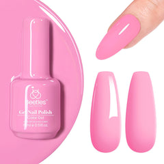 Beetles esmalte gel rosa Rosetas de Seda 15 ml para manicura duradera.