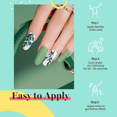 Beetles Esmalte Gel Verde Eucalipto, color fresco para uñas.