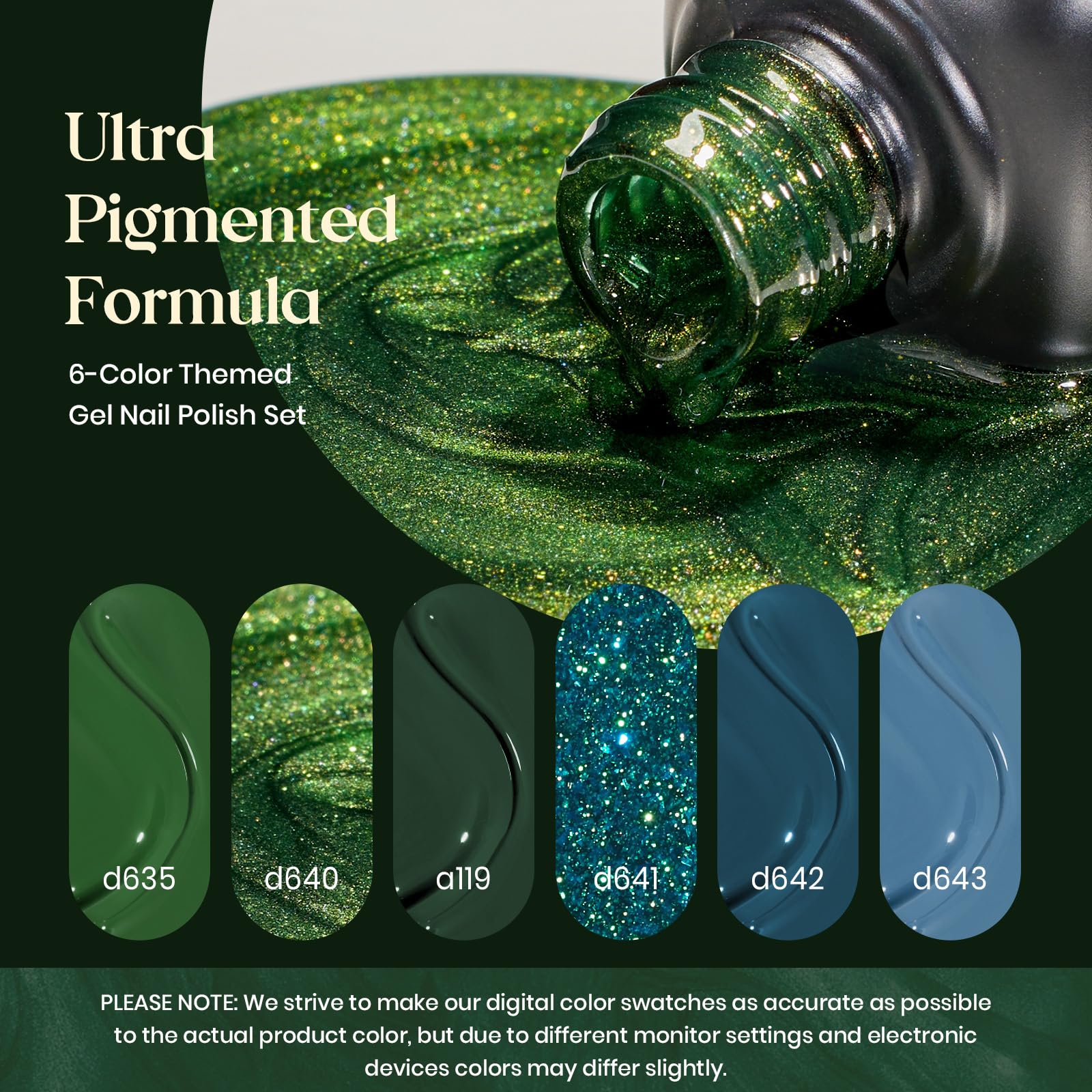Beetles Esmalte Gel Verde Oscuro: tono intenso para estilo sofisticado