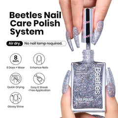 Beetles Gel Polish con brocha para aplicación fácil en uñas.
